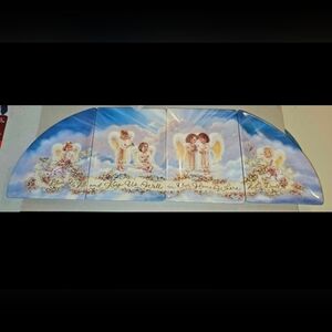 4 Bradford Plates Angels Bless Our Home Set Hang Individually